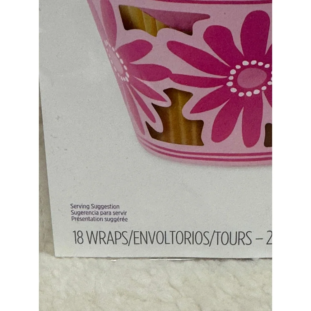 Wilton Cupcake Wraps Pink Floral Daisy 2-Pack 36 Count Total 2 Inch Diameter